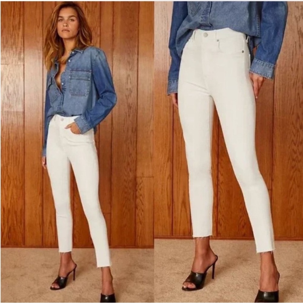 Aritzia White Lola High Rise Skinny Crop